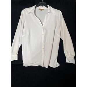 Notations Women's White Button-Down Blouse Plus Size 1X Professional 90s